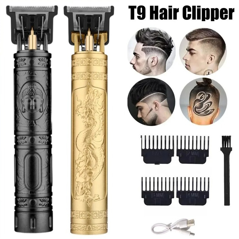 Beard Trimmer Cordless - T9 Haarschneidemaschine mit 4 Führungskämmen, Reinigungsbürste,