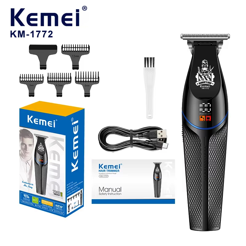 Beard Trimmer Cordless - Kemei KM-1772 7000 U/min Haarschneidemaschine, professioneller