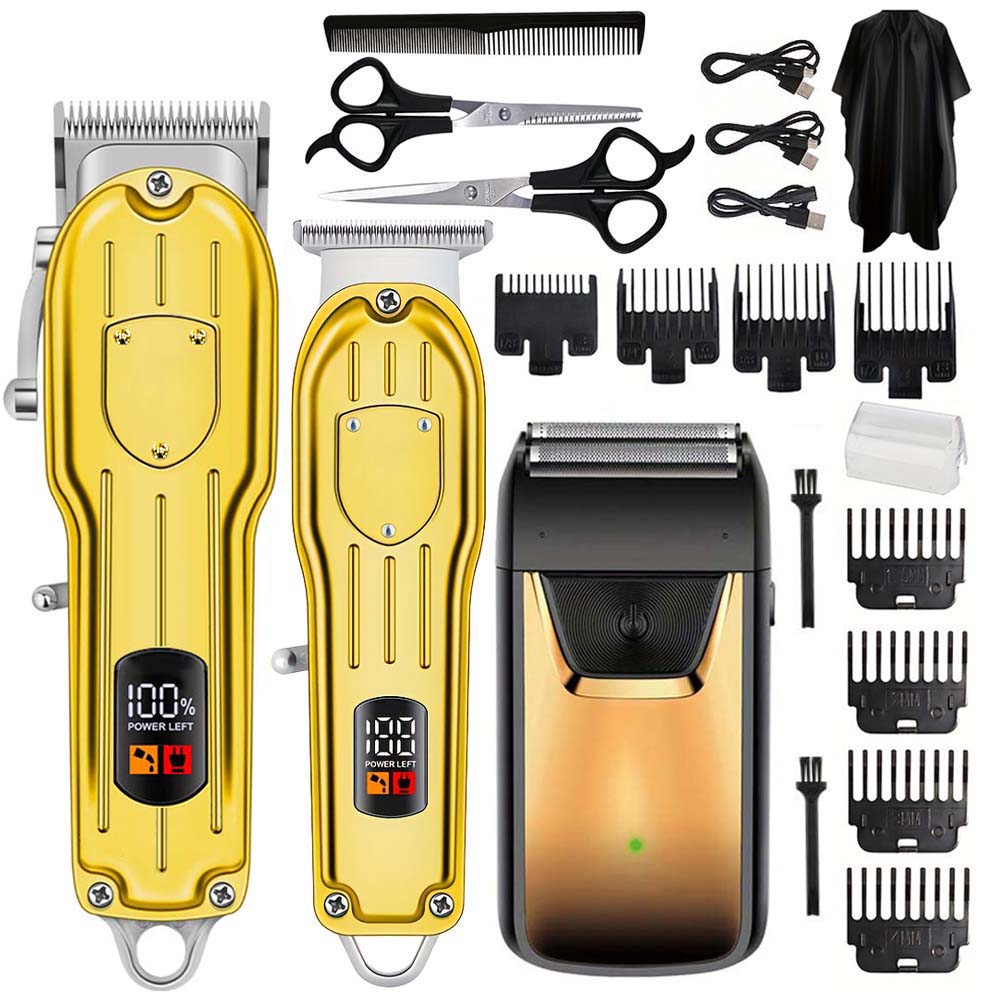 Beard Trimmer Cordless - Professionelles Haarschneide-Set mit LCD-Display, kabellosem Bartschneider