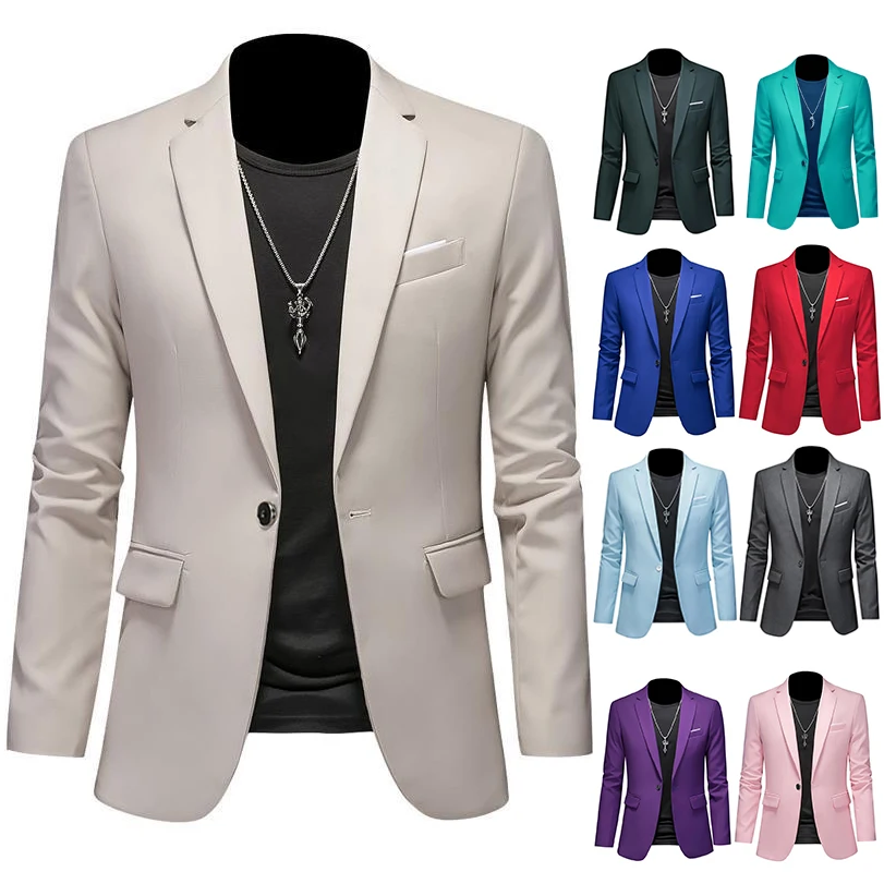 Jack Men'S Grooming - Boutique Mode Einfarbiger Hochwertiger Marken-Casual-Business-Herren-Blazer Bräutigam